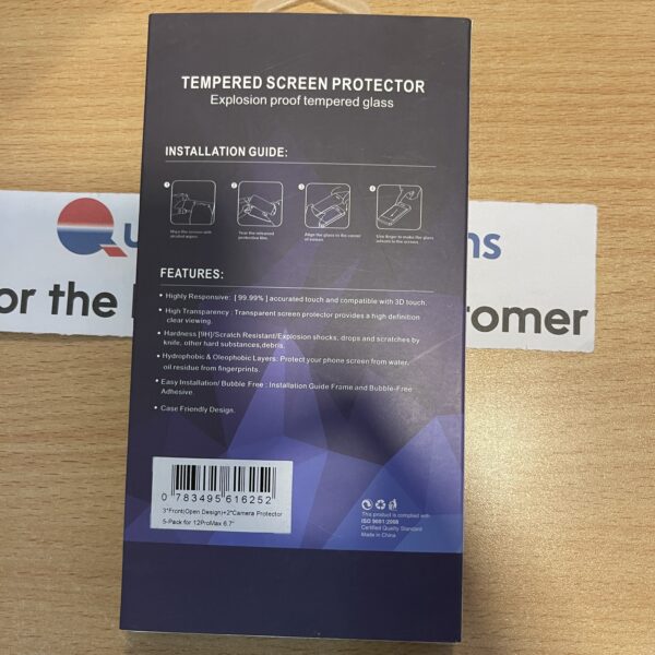 iPhone 12 Pro Max Screen Protector - 5 Pack - Image 2